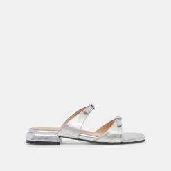 LAVERN SANDALS SILVER METALLIC LEATHER(Lavern Sandals Silver Metallic Leather)