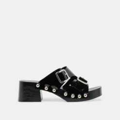 MELODY HEELS BLACK LEATHER(Melody Heels Black Leather)