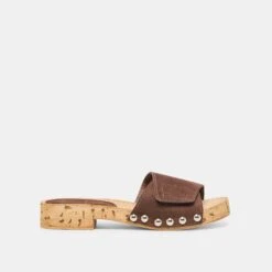 SANDY SANDALS DK BROWN SUEDE(Sandy Sandals Dk Brown Suede)