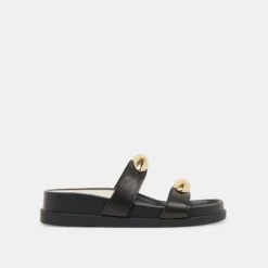 SATINE SANDALS BLACK LEATHER(Satine Sandals Black Leather)
