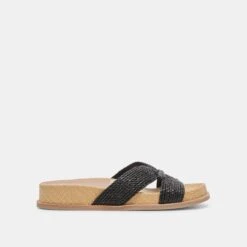 SELDA WIDE SANDALS ONYX RAFFIA(Selda Wide Sandals Onyx Raffia)