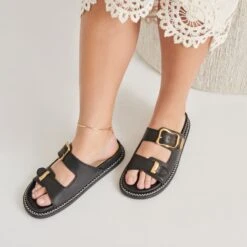 SEVANA SANDALS BLACK LEATHER(Sevana Sandals Black Leather) -Dolce Vita Shop DOLCEVITA SANDALS SEVANA BLACKLEATHER ONFOOT 02