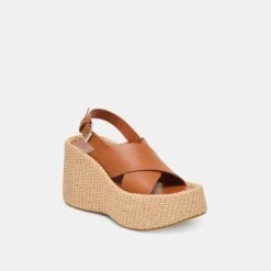 SKYLAR WEDGES BROWN LEATHER(Skylar Wedges Brown Leather) -Dolce Vita Shop DOLCEVITA SANDALS SKYLAR BROWNLEATHER 01