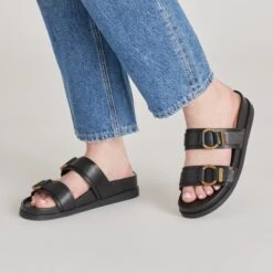 SOYA SANDALS BLACK STELLA(Soya Sandals Black Stella) -Dolce Vita Shop DOLCEVITA SANDALS SOYA BLACKLEATHER ONFOOT 02