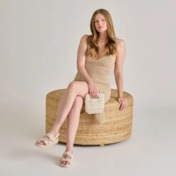 STARLA MESH SANDALS CREME WOVEN MESH(Starla Mesh Sandals Creme Woven Mesh) -Dolce Vita Shop DOLCEVITA SANDALS STARLAMESH CREMEWOVENMESH ONFOOT LIISBETPEARL 02