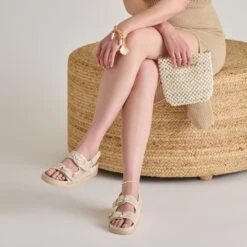 STARLA MESH SANDALS CREME WOVEN MESH(Starla Mesh Sandals Creme Woven Mesh) -Dolce Vita Shop DOLCEVITA SANDALS STARLAMESH CREMEWOVENMESH ONFOOT LISBETPEARL 01