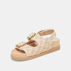 STARLA SANDALS CREME FLORAL RAFFIA(Starla Sandals Creme Floral Raffia) -Dolce Vita Shop DOLCEVITA SANDALS STARLA CREMEFLORAL 08