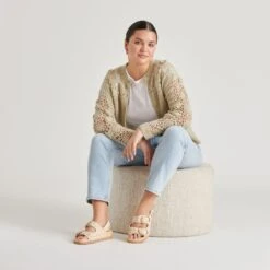 STARLA SANDALS CREME FLORAL RAFFIA(Starla Sandals Creme Floral Raffia) -Dolce Vita Shop DOLCEVITA SANDALS STARLA CREMEFLORAL ONFOOT 01