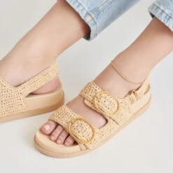 STARLA CROCHET SANDALS NATURAL KNIT(Starla Crochet Sandals Natural Knit) -Dolce Vita Shop DOLCEVITA SANDALS STARLA LTNATURALCROCHET ONFOOT 02