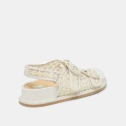 STUART FLORAL SANDALS WHITE YELLOW FLORAL MESH(Stuart Floral Sandals White Yellow Floral Mesh) -Dolce Vita Shop DOLCEVITA SANDALS STUARTFLORAL WHITEYELLOWFLORALMESH 03