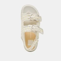 STUART FLORAL SANDALS WHITE YELLOW FLORAL MESH(Stuart Floral Sandals White Yellow Floral Mesh) -Dolce Vita Shop DOLCEVITA SANDALS STUARTFLORAL WHITEYELLOWFLORALMESH 06