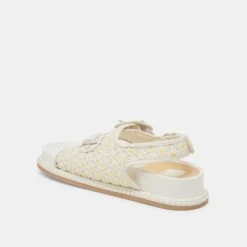 STUART FLORAL SANDALS WHITE YELLOW FLORAL MESH(Stuart Floral Sandals White Yellow Floral Mesh) -Dolce Vita Shop DOLCEVITA SANDALS STUARTFLORAL WHITEYELLOWFLORALMESH 09