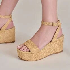 TALISA WEDGES NATURAL MACRAME(Talisa Wedges Natural Macrame) -Dolce Vita Shop DOLCEVITA SANDALS TALISA NATURALMACRAME ONFOOT 03