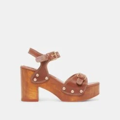 YANDY HEELS COGNAC LEATHER(Yandy Heels Cognac Leather)