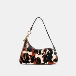 PRYA SHOULDER BAG BROWN PRINTED CALF HAIR(Prya Shoulder Bag Brown Printed Calf Hair)