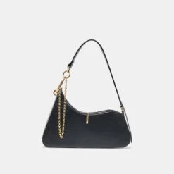 PRYA SHOULDER BAG BLACK LEATHER(Prya Shoulder Bag Black Leather)
