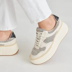 DANDI SNEAKERS BLACK NATURAL RAFFIA(Dandi Sneakers Black Natural Raffia) -Dolce Vita Shop DOLCEVITA SNEAKERS DANDI BLACKNATURALRAFFIA ONFOOT 02