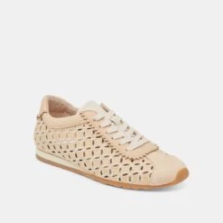 DANIE EYELET PERF SNEAKERS LT NATURAL RAFFIA(Danie Eyelet Perf Sneakers Lt Natural Raffia) -Dolce Vita Shop DOLCEVITA SNEAKERS DANIEEYELETPERF CAMELSUEDE 01