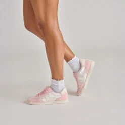 NOTICE X BYRDIE GOLF SNEAKERS PINK FLORAL NYLON(Notice X Byrdie Golf Sneakers Pink Floral Nylon) -Dolce Vita Shop DOLCEVITA SNEAKERS NOTICEBYRDIES PINK FLORAL ONFOOT