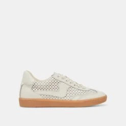 NOTICE EYELET PERF SNEAKERS WHITE LEATHER(Notice Eyelet Perf Sneakers White Leather)