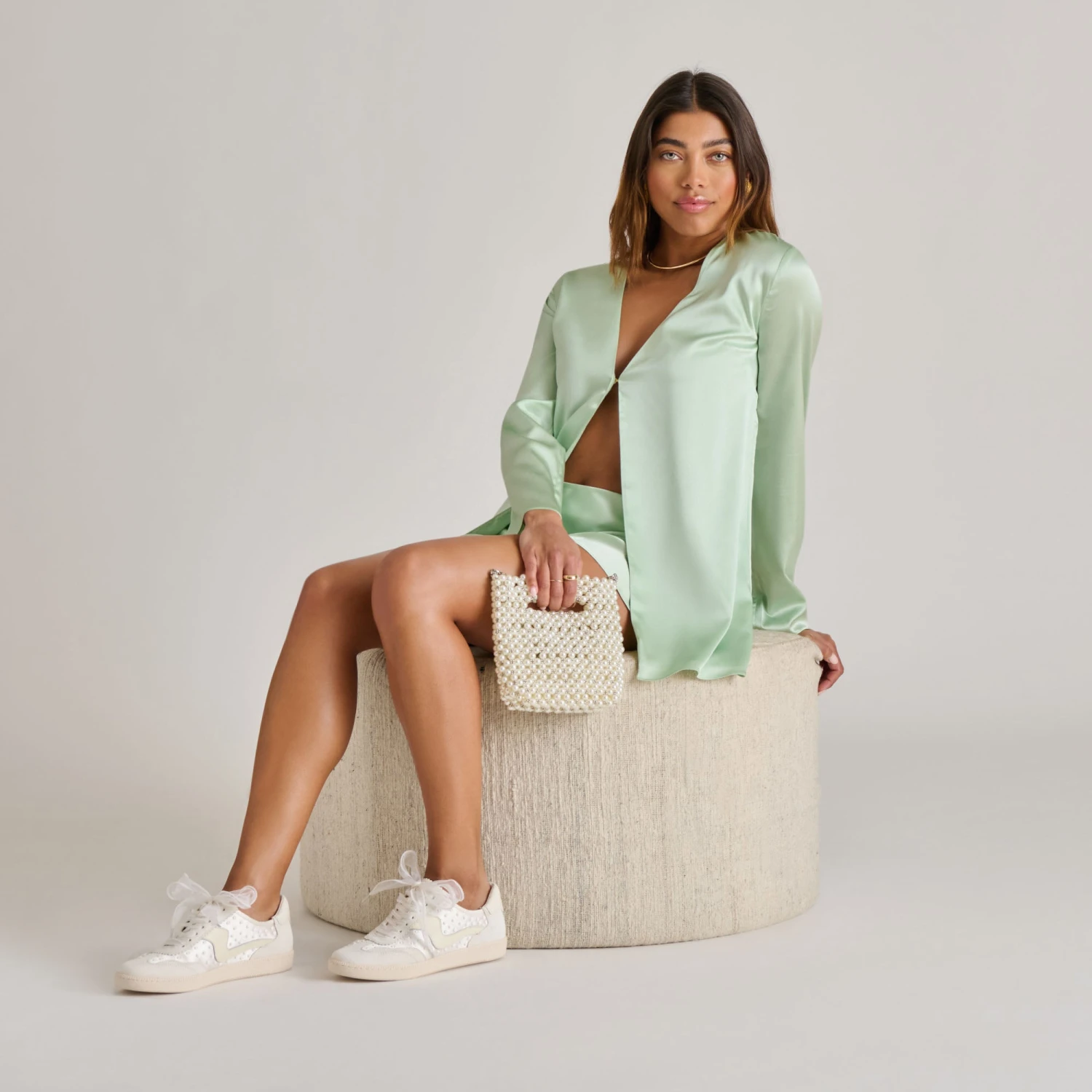 NOTICE PEARL SNEAKERS OFF WHITE SATIN(Notice Pearl Sneakers Off White Satin) 4 NOTICE PEARL SNEAKERS OFF WHITE SATIN(Notice Pearl Sneakers Off White Satin) - Image 4