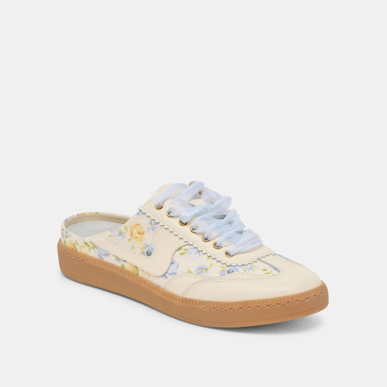 NOTICE SLIDE SNEAKERS BLUE FLORAL LEATHER(Notice Slide Sneakers Blue Floral Leather) 2 NOTICE SLIDE SNEAKERS BLUE FLORAL LEATHER(Notice Slide Sneakers Blue Floral Leather) - Image 2
