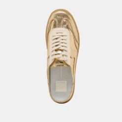 NOTICE SLIDE SNEAKERS GOLD DISTRESSED LEATHER(Notice Slide Sneakers Gold Distressed Leather) -Dolce Vita Shop DOLCEVITA SNEAKERS NOTICESLIDE GOLDDISTRESSEDLEATHER 06