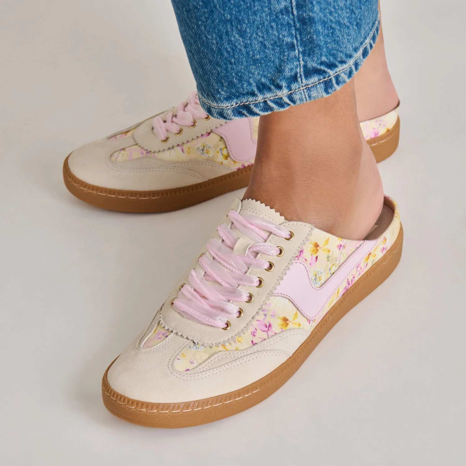 NOTICE SLIDE SNEAKERS PURPLE FLORAL LEATHER(Notice Slide Sneakers Purple Floral Leather) 2 NOTICE SLIDE SNEAKERS PURPLE FLORAL LEATHER(Notice Slide Sneakers Purple Floral Leather) - Image 2