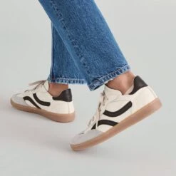 REBEL SNEAKERS WHITE BLACK LEATHER(Rebel Sneakers White Black Leather) -Dolce Vita Shop DOLCEVITA SNEAKERS REBEL WHITE BLACKLEATHER ONFOOT 04