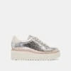TWAIN SNEAKERS SILVER CRACKLED LEATHER(Twain Sneakers Silver Crackled Leather)