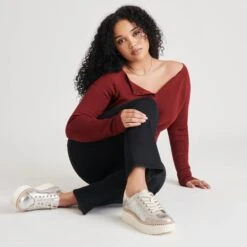 TWAIN SNEAKERS SILVER CRACKLED LEATHER(Twain Sneakers Silver Crackled Leather) -Dolce Vita Shop DOLCEVITA SNEAKERS TWAIN SILVERCRACKLEDLEATHER ONFOOT 02