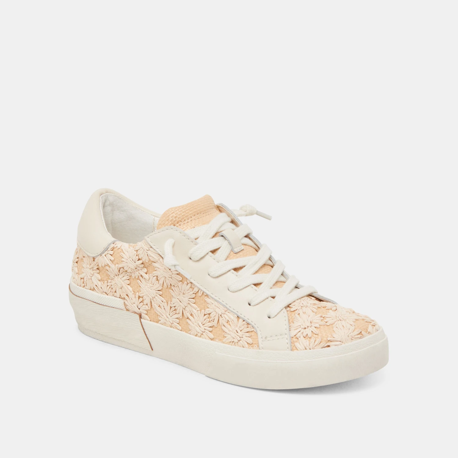 ZINA FLORAL SNEAKERS CREME FLORAL RAFFIA(Zina Floral Sneakers Creme Floral Raffia) 4 ZINA FLORAL SNEAKERS CREME FLORAL RAFFIA(Zina Floral Sneakers Creme Floral Raffia) - Image 4