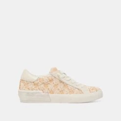 ZINA FLORAL SNEAKERS CREME FLORAL RAFFIA(Zina Floral Sneakers Creme Floral Raffia)