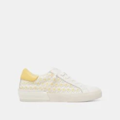 ZINA FLORAL SNEAKERS WHITE YELLOW FLORAL MESH(Zina Floral Sneakers White Yellow Floral Mesh)
