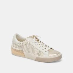 ZINA SNEAKERS BONE GOLD WOVEN(Zina Sneakers Bone Gold Woven) -Dolce Vita Shop DOLCEVITA SNEAKERS ZINA BONE GOLDWOVEN 01