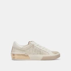 ZINA SNEAKERS BONE GOLD WOVEN(Zina Sneakers Bone Gold Woven)