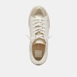 ZINA SNEAKERS BONE GOLD WOVEN(Zina Sneakers Bone Gold Woven) -Dolce Vita Shop DOLCEVITA SNEAKERS ZINA BONE GOLDWOVEN 06