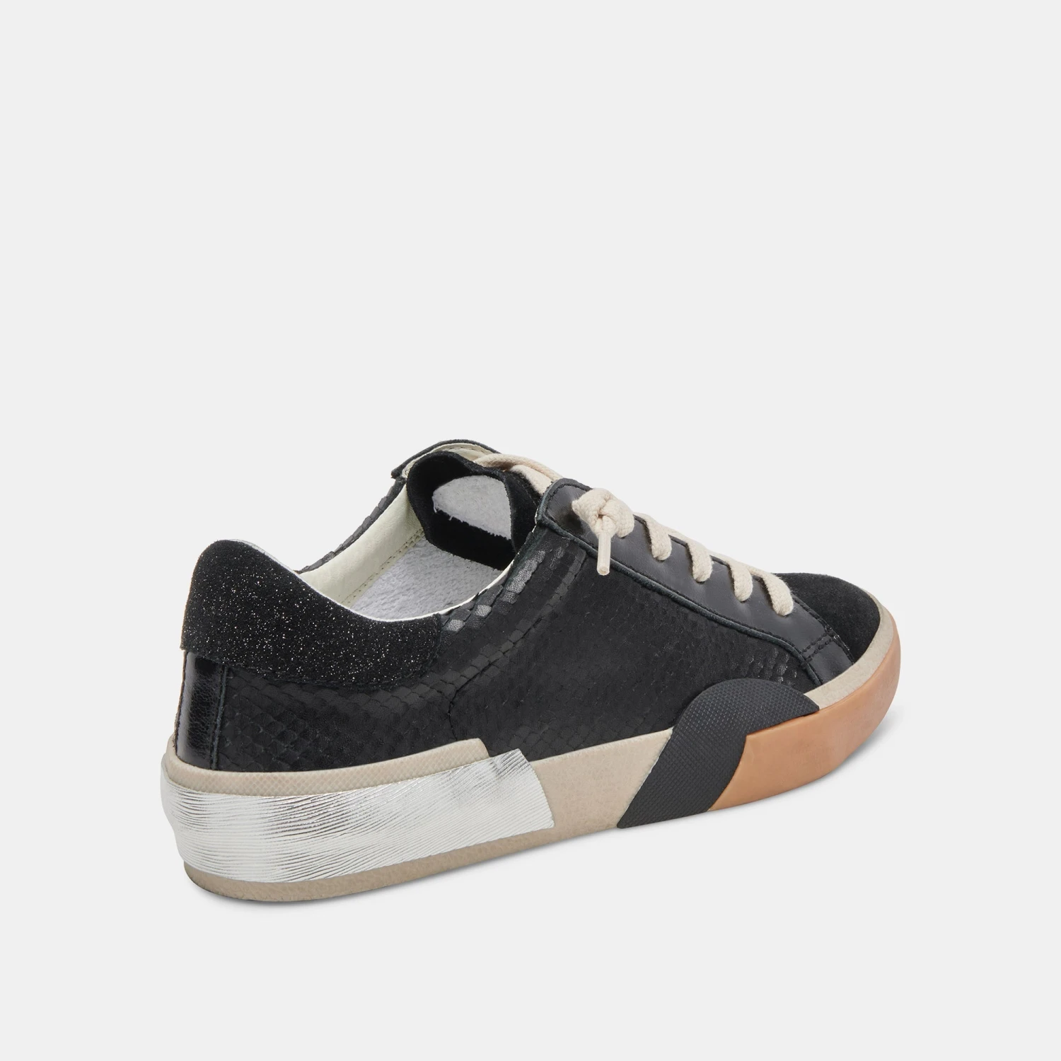 ZINA WIDE SNEAKERS ONYX EMBOSSED LEATHER - Re:vita(Zina Wide Sneakers Onyx Embossed Leather Resale) 3 ZINA WIDE SNEAKERS ONYX EMBOSSED LEATHER - Re:vita(Zina Wide Sneakers Onyx Embossed Leather Resale) - Image 3