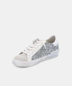 ZINA SNEAKERS SILVER GLITTER(Zina Sneakers Silver Glitter) -Dolce Vita Shop DOLCEVITA SNEAKERS ZINA SILVER GLITTER INSTEP FRONT preview maxWidth 2000 maxHeight 2000
