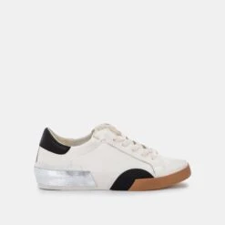 ZINA WIDE SNEAKERS WHITE BLACK LEATHER(Zina Wide Sneakers White Black Leather)