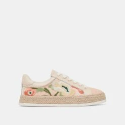 AZALIA SNEAKERS PINK FLORAL RAFFIA(Azalia Sneakers Pink Floral Raffia)