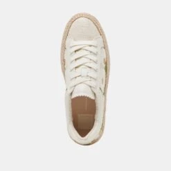 AZALIA SNEAKERS WHITE FLORAL RAFFIA(Azalia Sneakers White Floral Raffia) -Dolce Vita Shop DOLCEVITA SNEAKER AZALIA WHITEFLORALRAFFIA 06