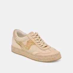 NOTICE ESPADRILLE BEAD SNEAKERS GOLD MULTI BURLAP(Notice Espadrille Bead Sneakers Gold Multi Burlap) -Dolce Vita Shop DOLCEVITA SNEAKER NOTICEESPADRILLEBEAD GOLDMULTIBURLAP 01