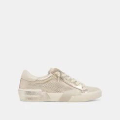 ZINA SNEAKERS CHAMPAGNE EMBOSSED LEATHER(Zina Sneakers Champagne Embossed Leather)