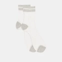 SHEER STRIPE CREW SOCKS 2 PACK BLACK GREY(Sheer Stripe Crew Socks 2 Pack Black Grey) -Dolce Vita Shop DOLCEVITA SOCKS HOISERY PAIR 1