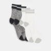 SHEER STRIPE CREW SOCKS 2 PACK BLACK GREY(Sheer Stripe Crew Socks 2 Pack Black Grey)