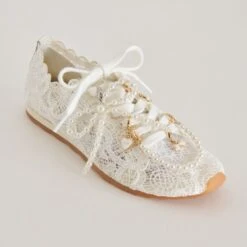 Dolce Vita DAYANA SNEAKERS WHITE LACE + PEARL CHARM BUNDLE(Dayana Sneakers White Lace Pearl Charm Bundle)