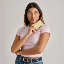 MINI-ME WALLET BUTTER YELLOW CROCO STELLA(Mini Me Wallet Butter Yellow Croco Stella) -Dolce Vita Shop DOLCEVITA WALLETS MINI ME BUTTERYELLOW 01