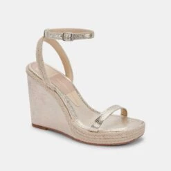 AURORA HEELS LIGHT GOLD METALLIC STELLA - Re:vita(Aurora Heels Light Gold Metallic Stella Tcifyf0rc_ Resale) -Dolce Vita Shop DOLCEVITA WEDGES AURORA LIGHTGOLDMETALICSTELLASUEDE 01