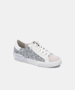 ZINA SNEAKERS SILVER GLITTER(Zina Sneakers Silver Glitter) -Dolce Vita Shop DOLCEVITA SNEAKERS ZINA SILVER GLITTER FRONT
